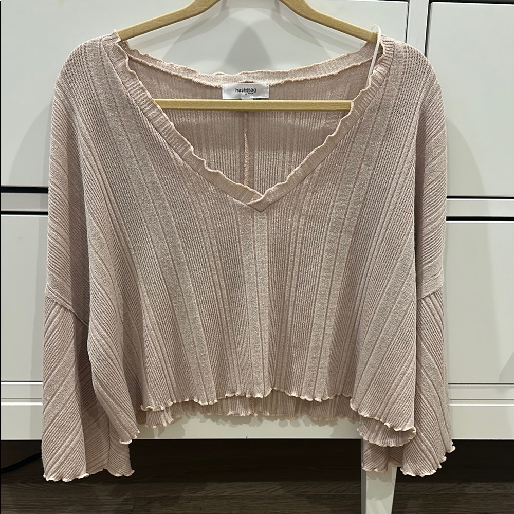 Nanette Lepore Pink Ribbed Sweater